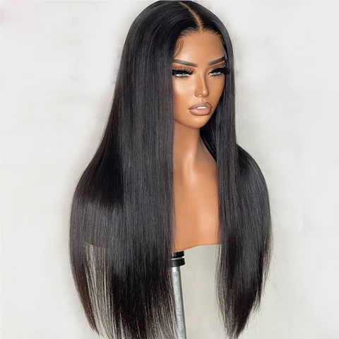 The model is showcasing Lilanga, which is a long, Silky Straight Cambodian wig, with a choice between a 13x4 ear to ear frontal lace or 6x4 closure.  It features an undetectable HD Lace or transparent Swiss lace. The wig is part of our Premium Collection of 100% raw virgin human hair with cuticles intact and aligned. It is a glue-less, wear and go wig with adjustable and detachable bands. It comes standard with a pre-plucked hairline and bleached knots. Comes in lengths 20” and 22”.