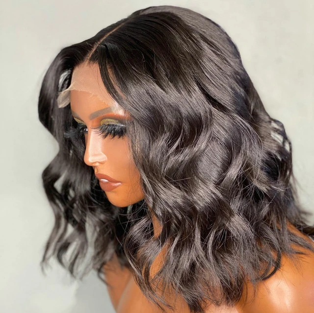 2 - The model is showcasing our Nkazi wig, which is a Body Wave Cambodian Bob, with a choice between a 13x4 ear to ear frontal lace or 6x4 closure.  It features an undetectable HD Lace or transparent Swiss lace. The wig is part of our Premium Collection of 100% raw virgin human hair with cuticles intact and aligned. It is a glue-less, wear and go wig with adjustable and detachable bands. It comes standard with a pre-plucked hairline and bleached knots. Comes in lengths 10” and 12” .